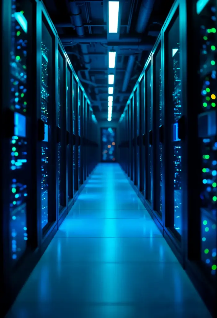blue data center with legal iptv content 